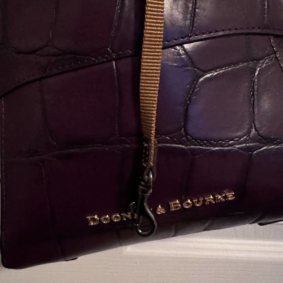 Dooney & Bourke Denison Ruby Croc Embossed Crossbody Leather Wine/Purple - Picture 11 of 11